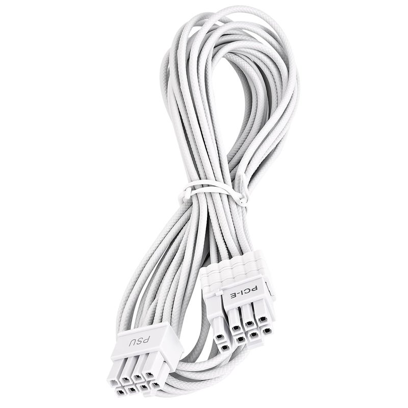 Certusfun PCIE Cable for Corsair, 65CM Male to Male 8 Pin to 6+2 Pin GPU Power Cable for Thermaltake, ARESGAME Modular Power Supply (25'') (White 16AWG [V.2026]) - Image 1